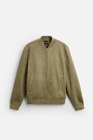 FAUX SUEDE BOMBER JACKET