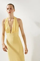 OPEN BACK HALTER LONG DRESS