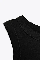 SLEEVELESS RIBBED T-SHIRT