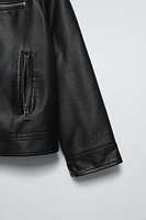 FAUX LEATHER BIKER JACKET