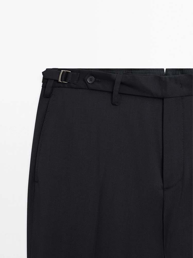 Pantalon habillé en laine mélangée
