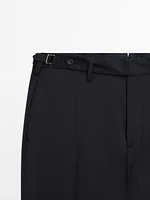 Pantalon habillé en laine mélangée