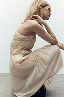 PLEATED STRAP DRESS
