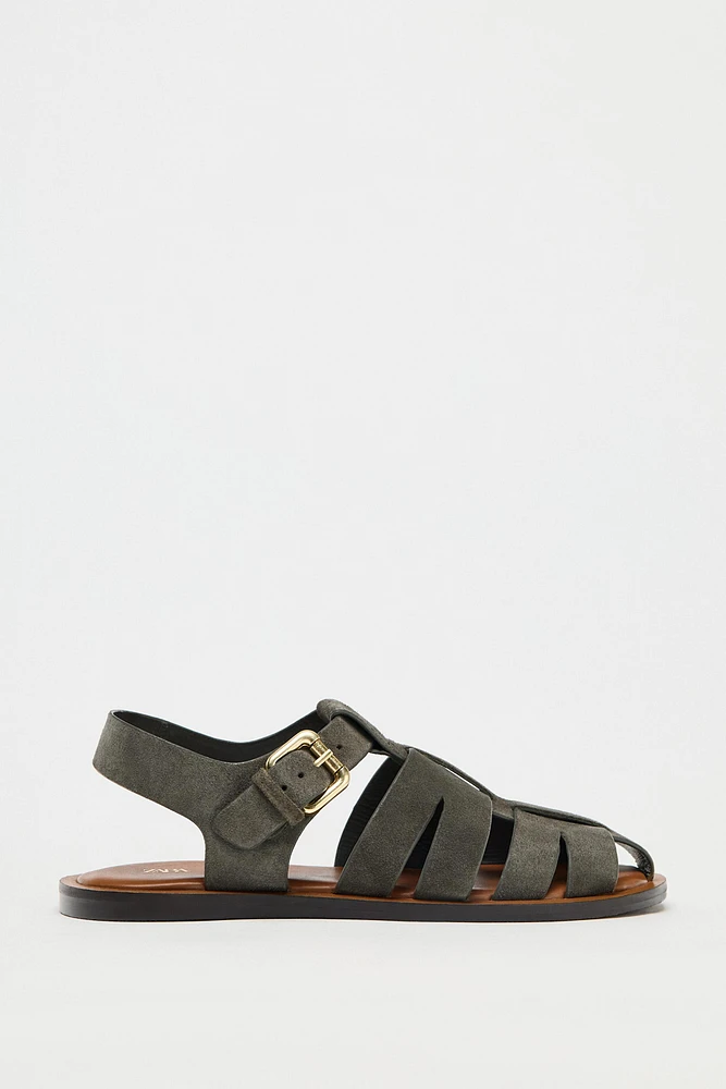 SUEDE FISHERMAN SANDALS