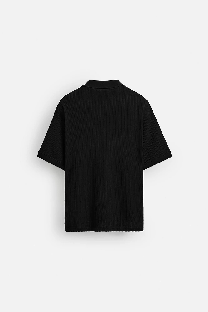 RIB TEXTURED POLO SHIRT