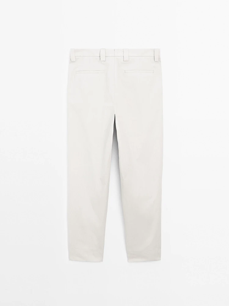 Pantalon à pince en crêpe de coton mélangé - Limited Edition