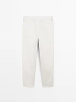 Cotton blend darted crepe trousers - Limited Edition