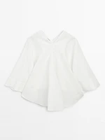 Flowing linen cape shirt - Studio