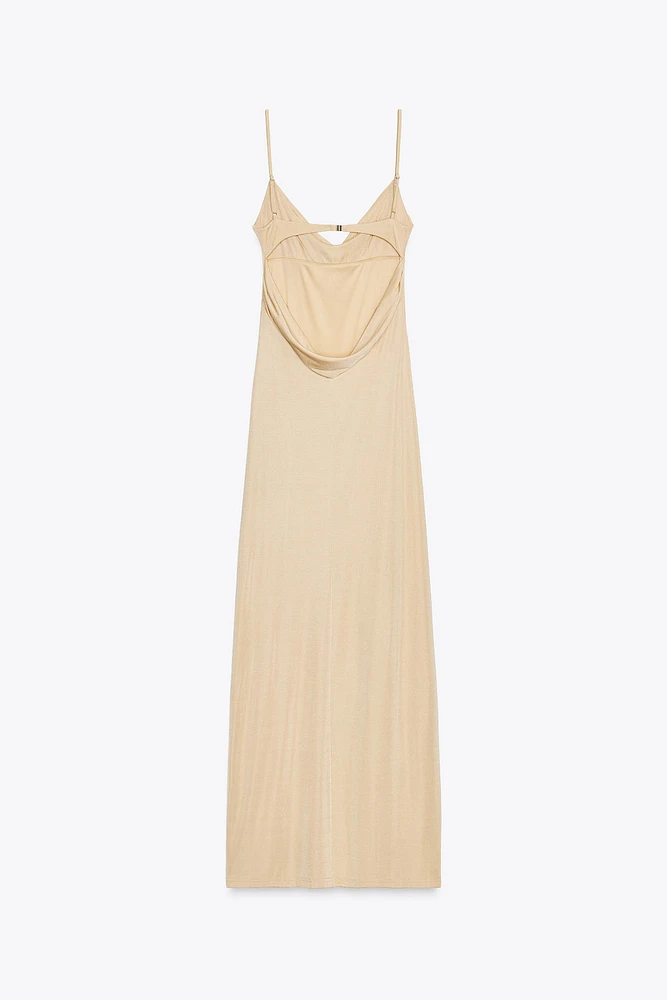 ROBE LONGUE DOS DÉCOLLETÉ DRAPÉ