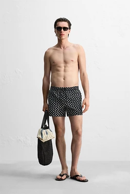 MAILLOT DE BAIN COURT À IMPRIMÉ ABSTRAIT