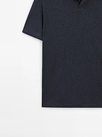 Polo manches courtes coton chiné