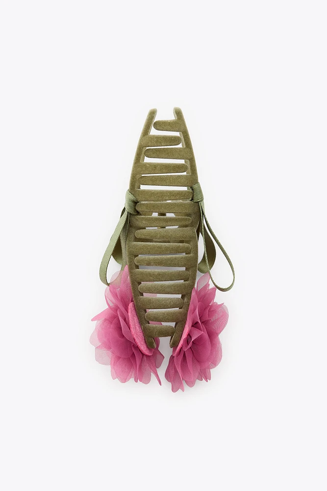 BARRETTE À CHEVEUX FLEUR ORGANZA