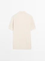 Cotton knit quarter-zip polo shirt