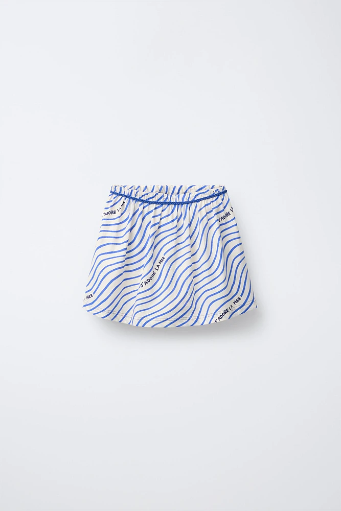 JUPE-SHORT BERMUDA IMPRIMÉE CORDE