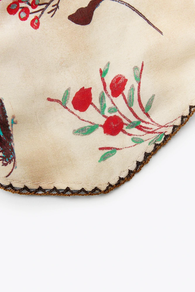 BANDANA FLEURS BRODÉES DENTELLE