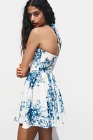 ROBE HALTER À FLEURS