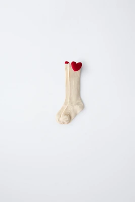 CHAUSSETTE RIB CŒUR