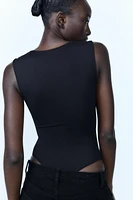 RUCHED POLYAMIDE BODYSUIT