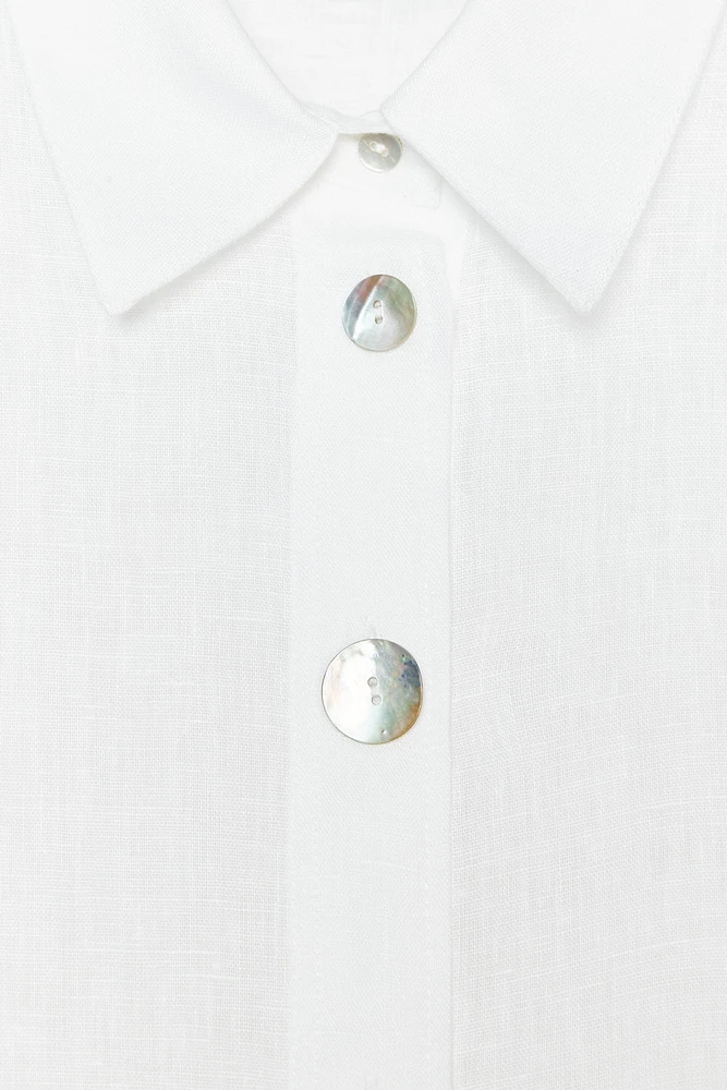 100% LINEN SHIRT WITH MATCHING BUTTONS