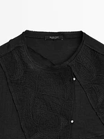 Veste sans manches brodée