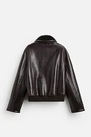 DOUBLE FACED FAUX LEATHER JACKET