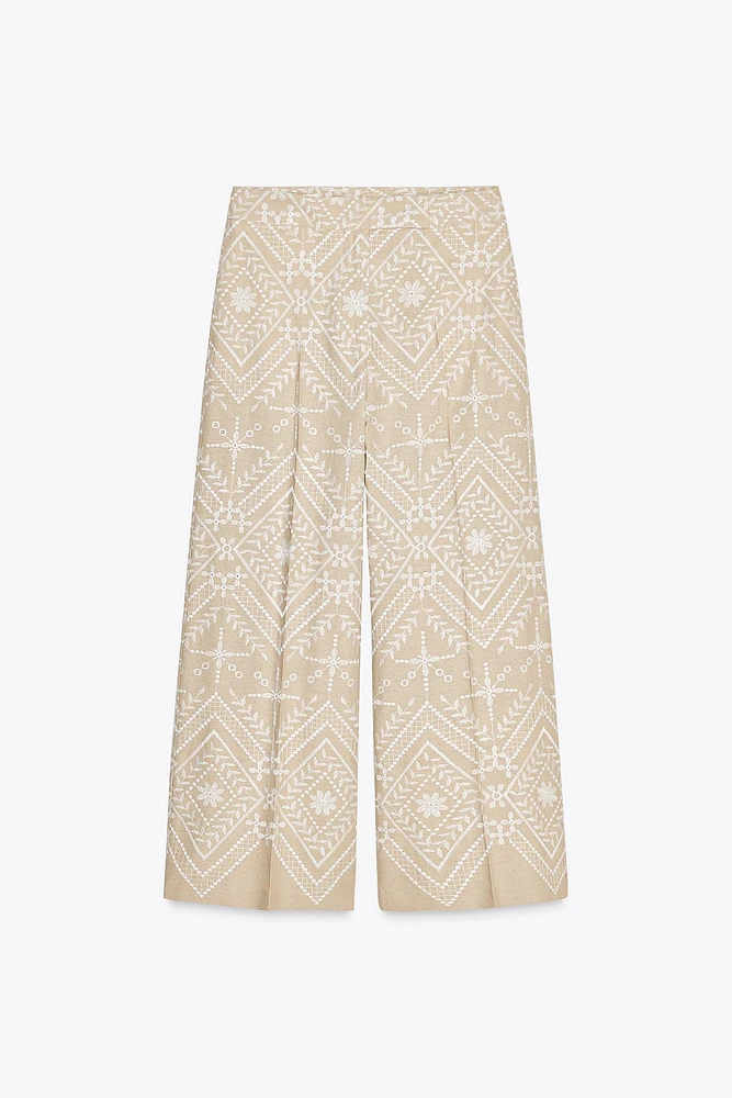 PANTALON JUPE-CULOTTE BRODÉ