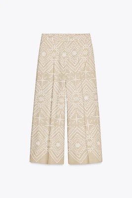 PANTALON JUPE-CULOTTE BRODÉ