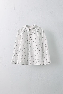 6 ANS/ CHEMISE EN POPELINE FLEURS ÉDITION LIMITÉE