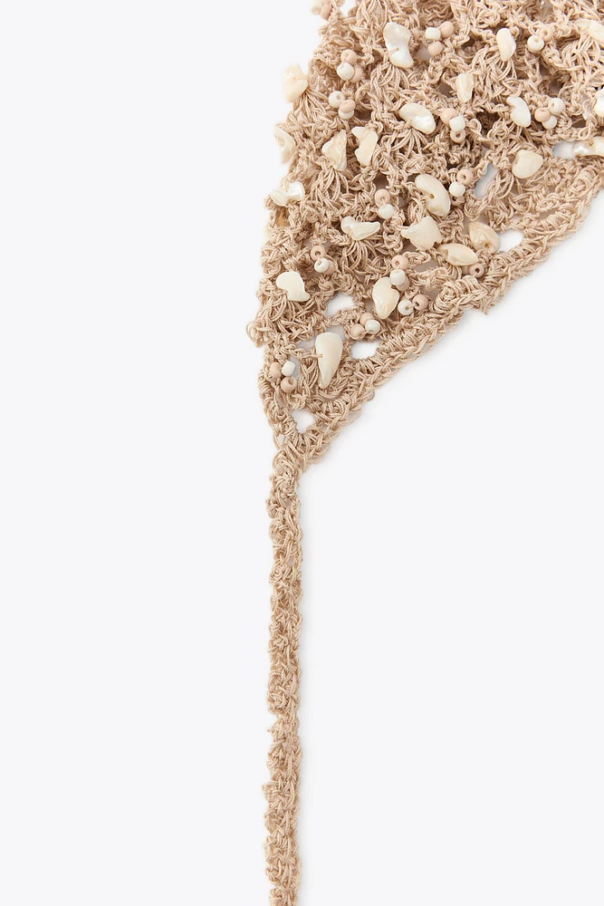 BEADED CROCHET SKULLCAP HAT