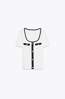 CONTRAST TRIM T-SHIRT
