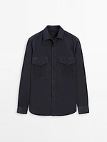 Double-pocket cotton overshirt