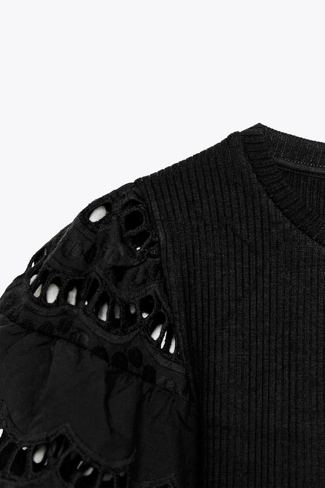 EMBROIDERED SLEEVE SHIRT