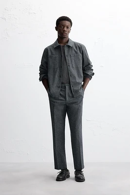 SLIM FIT STRUCTURED PANTS
