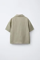 FLOWY LINEN BLEND SHIRT