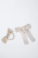 TWO-PACK OF HAIR SCRUNCHIES WITH CUT-OUT BOWS