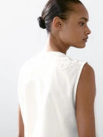 Veste sans manches brodée 100 % coton