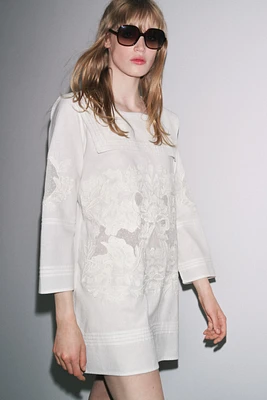 ZW COLLECTION EMBROIDERED SHORT DRESS