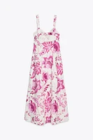 PRINTED DRESS WITH OPENWORK EMBROIDERY