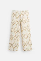 GEOMETRIC PRINT RELAXED FIT PANTS