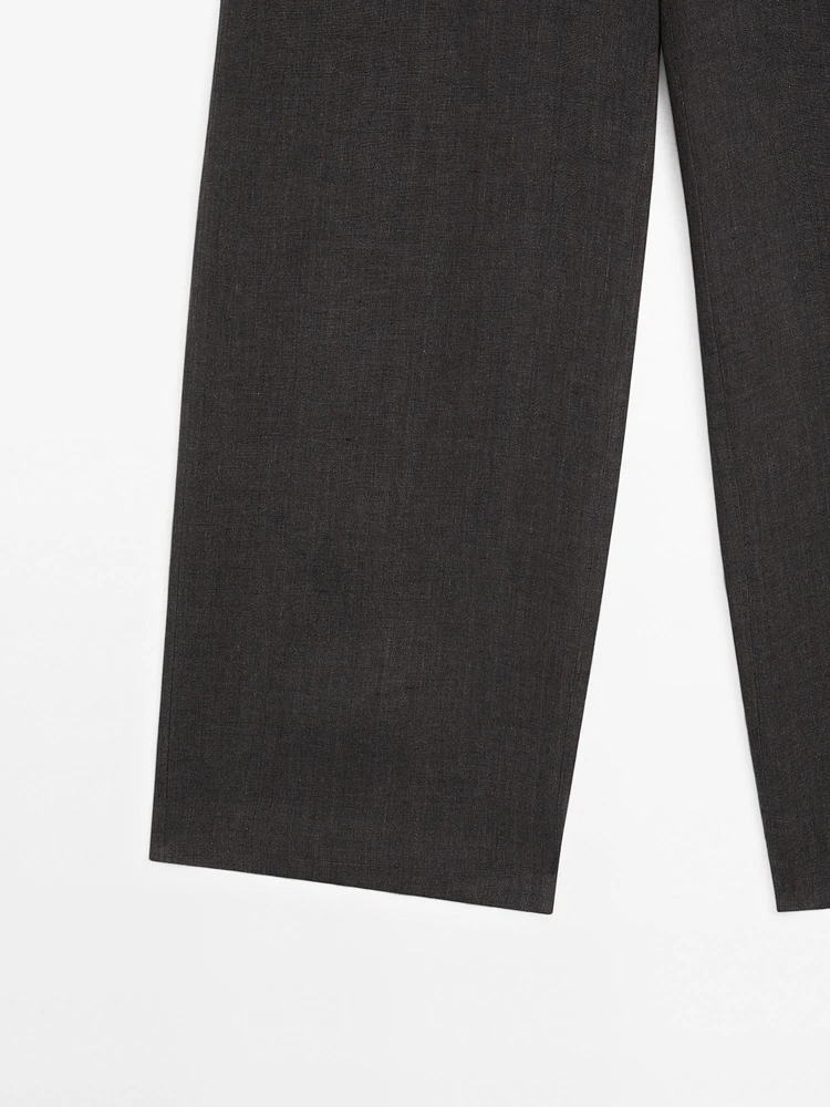 Pantalon straight léger 100 % lin