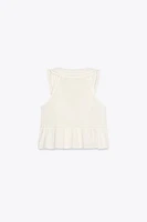 EMBROIDERED PETER PAN COLLAR TOP