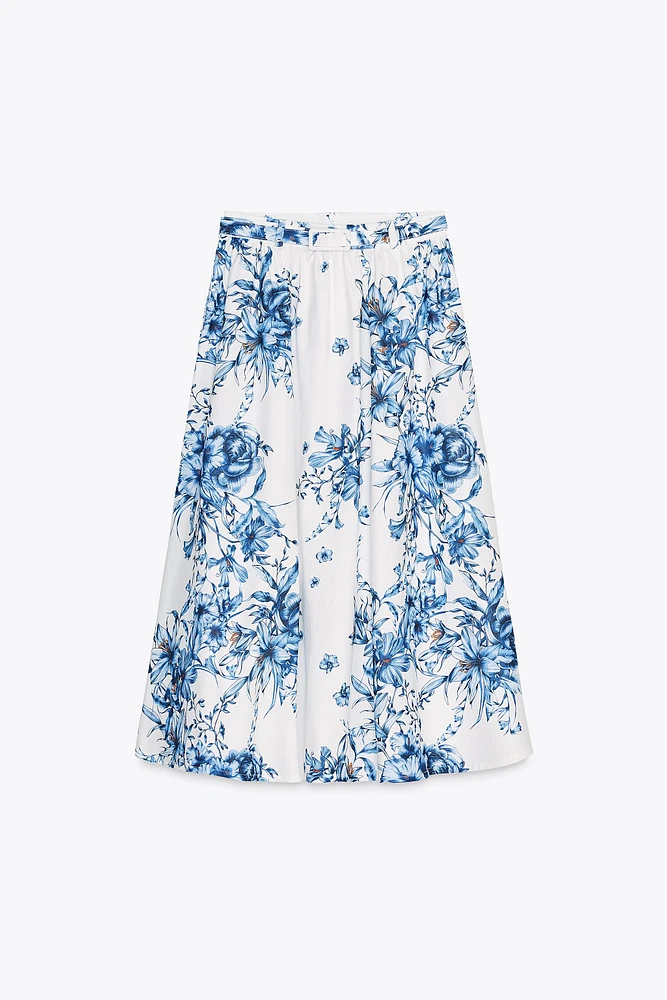 FLORAL PRINT MAXI SKIRT