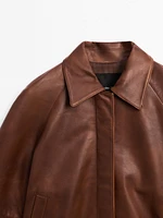 Waxed nappa leather jacket