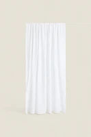 MEDIUM OPACITY DOUBLE-WIDE LINEN CURTAIN