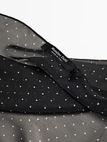 Foulard imprimé à pois 100 % soie