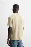 KNIT POLO SHIRT WITH LINEN