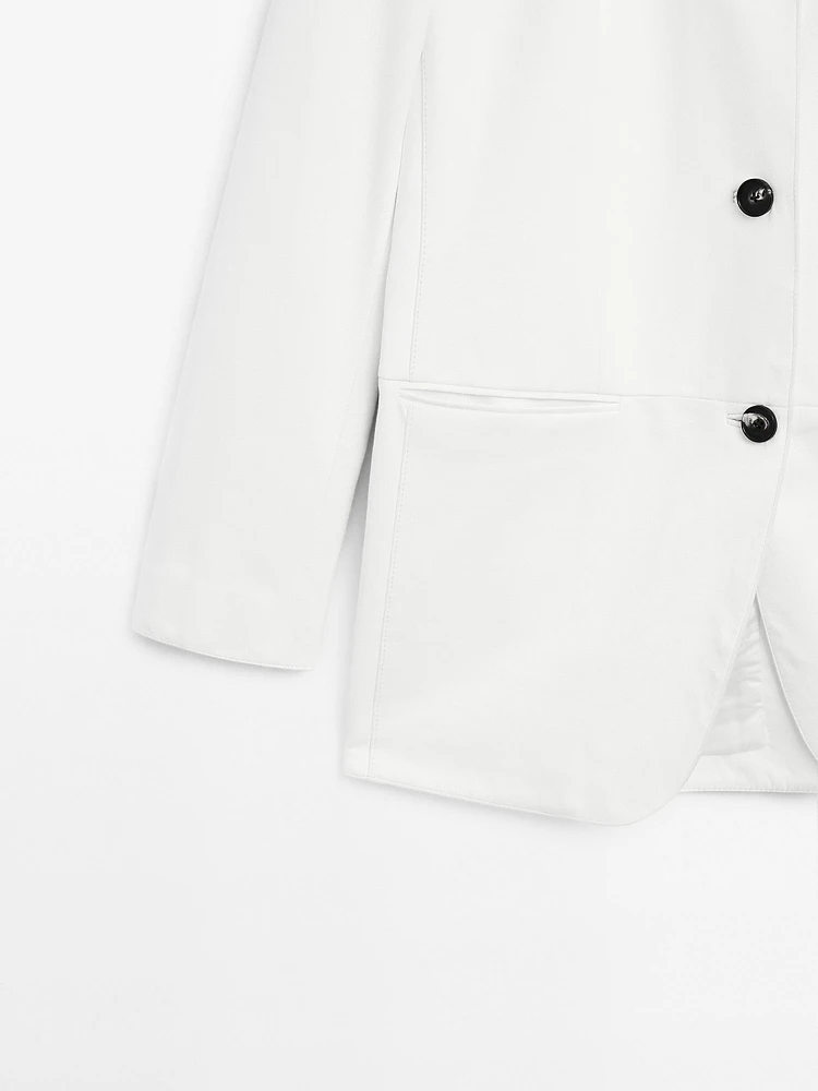 Blazer long en cuir et daim - Limited Edition