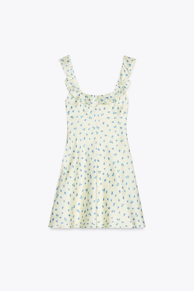 PRINTED SATIN DRESS