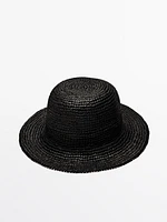 Raffia hat with bow