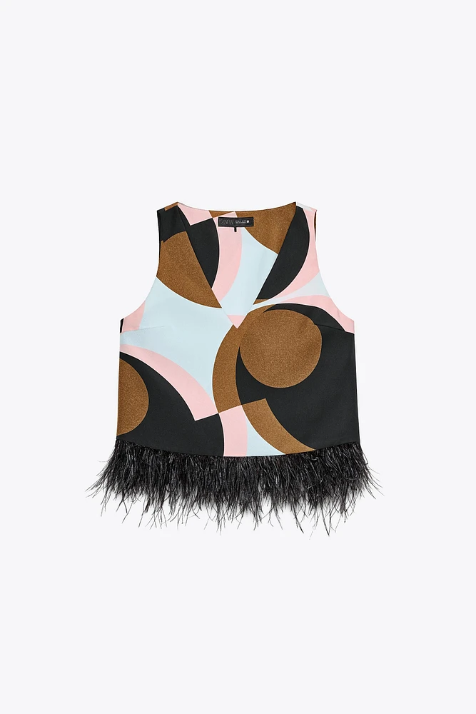 FEATHER PRINT TOP